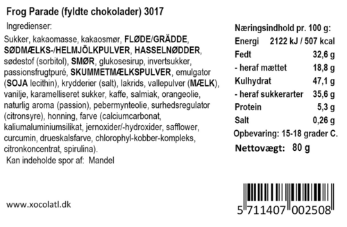 Frog parade /  fyldte chokoladefrøer