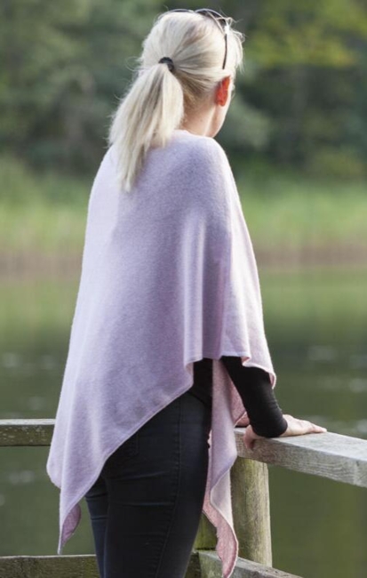 Poncho / Kashmir uld mix /  high rose