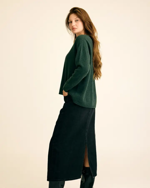 Leda strik i 100% Green Future Wool - Gorridsen Design – Moss Green