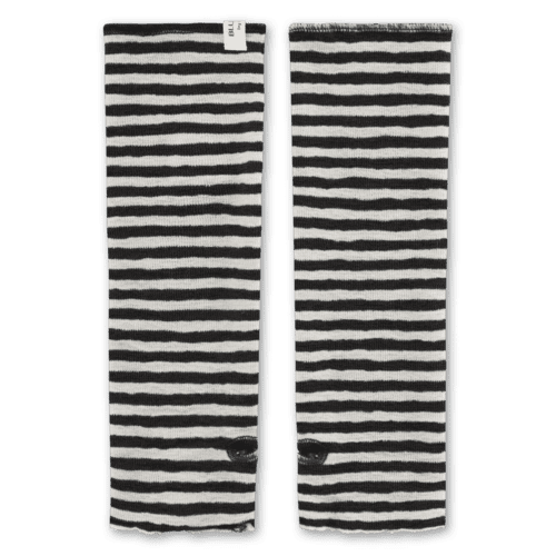 Pulsvarmer  i 100% merinould fra by basics / Stribet Raw White-sort