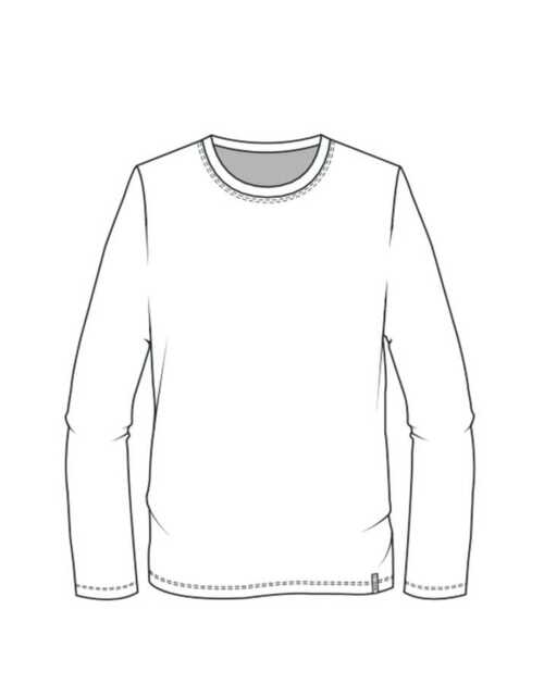 100% Merinould Basic Herre Bluse/ By Basics/ Stribet Raw white-Denim Blue