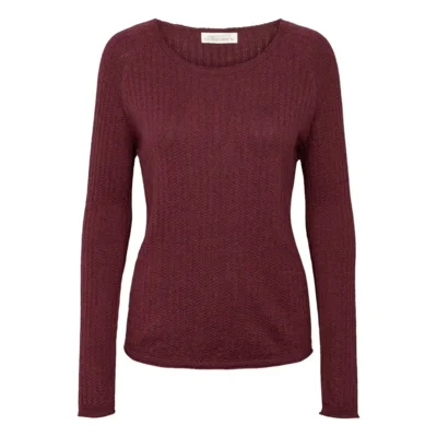 Pamina Bluse/ 100% Extrafine merino/ Burdundy / Gorridsen Design