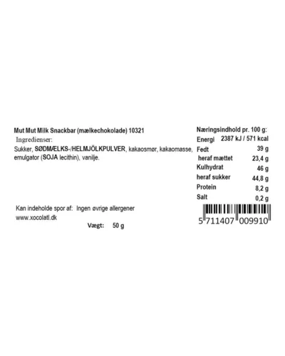 Mut mut milk snackbar – varedeklaration (bagside)