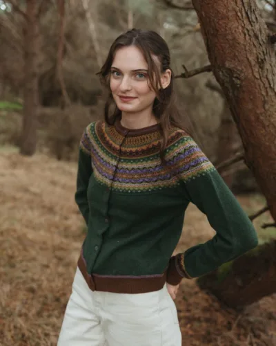 Alpine Short Cardigan Éribe – Thistle