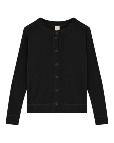 Box cardigan i merinould Black – By Basics