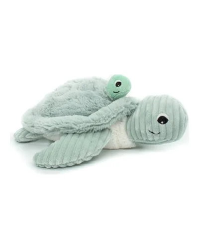 Skildpadde bamse med unge – mint, 29 cm