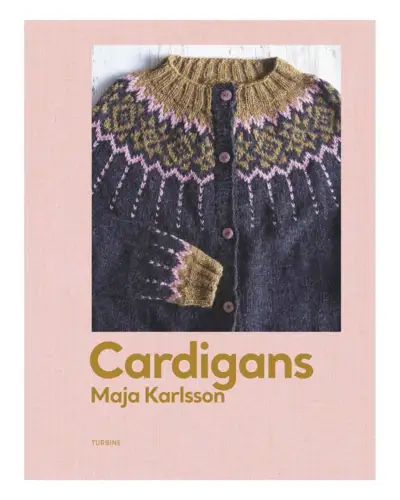 Cardigans af Maja Karlsson, strikkebog forside