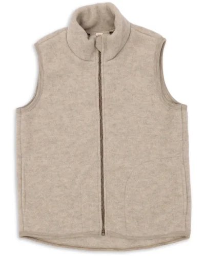 Engel Natur dame vest i uldfleece, sand meleret