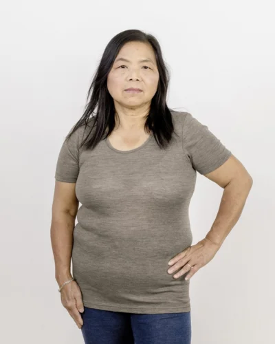 Engel Natur dame t-shirt i uld & silke, valnød – billede 2