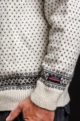 Norsk sweater / Lille lynlås, Telemark / Råhvid / Norwool