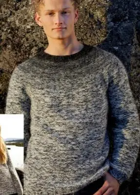 31-9 Strikkeopskrift sweater i Plötulopi (pladegarn) og Einband trykt