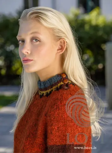 36-13 Pæling Strikkeopskrift sweater i Álafoss lopi trykt