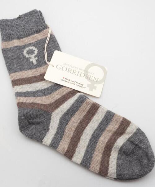 Kasmir blend sokker / Stripet / Magnolia by Gorridsen