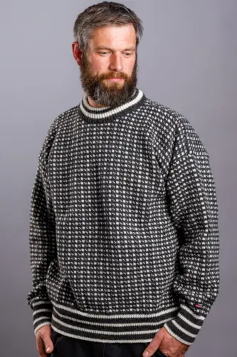 Færøsk sweater / Rund hals / Koksgrå / Norwool