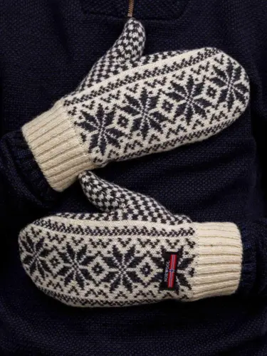 Originale norske uldvanter / naturhvid med fleece indvendig /  Herre