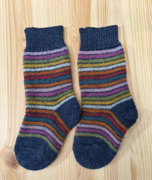 Sokker i økologisk uld (GOTS) 100% uld/ blå