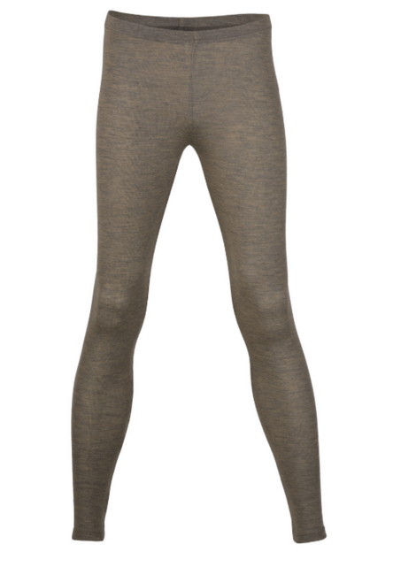 Dame leggings uld/silke, Engel Natur / Walnut