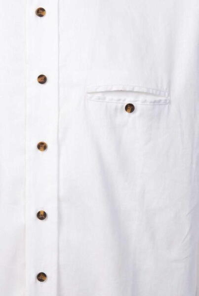 Vintage Cotton Grandfather Shirt - Navy Blue Stripe on Ivory 
