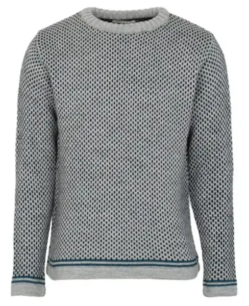 Nordic Stripe Sweater/ Silver Grey / Fuza Wool
