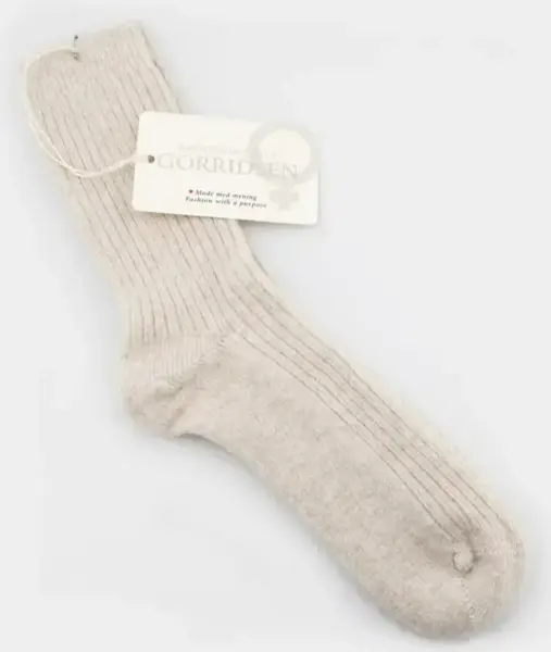 Kasmir blend sokker /Ecru / Magnolia Rib/ Gorridsen Design
