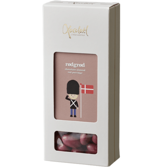 Rødgrød /  Sprøde mandler med chokolade og jordbær