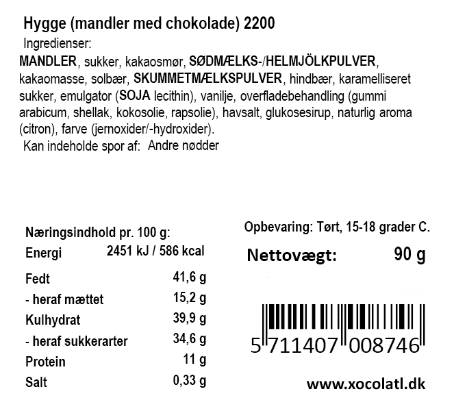 Hygge / Sprøde mandler med solbær og chokolade