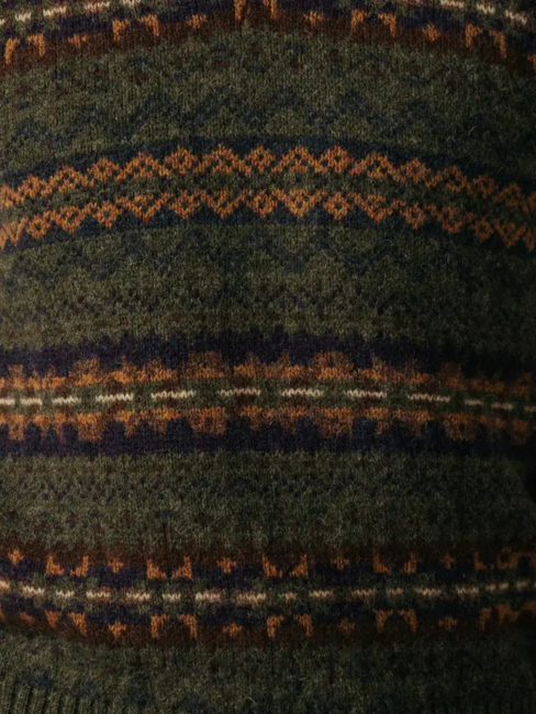 Brodie herresweater i skotsk Fair Isle/ woodland / Eribe