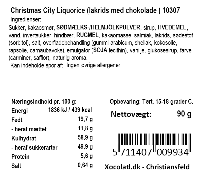 Christmas city liquorice / Xocolat fra Christiansfeld