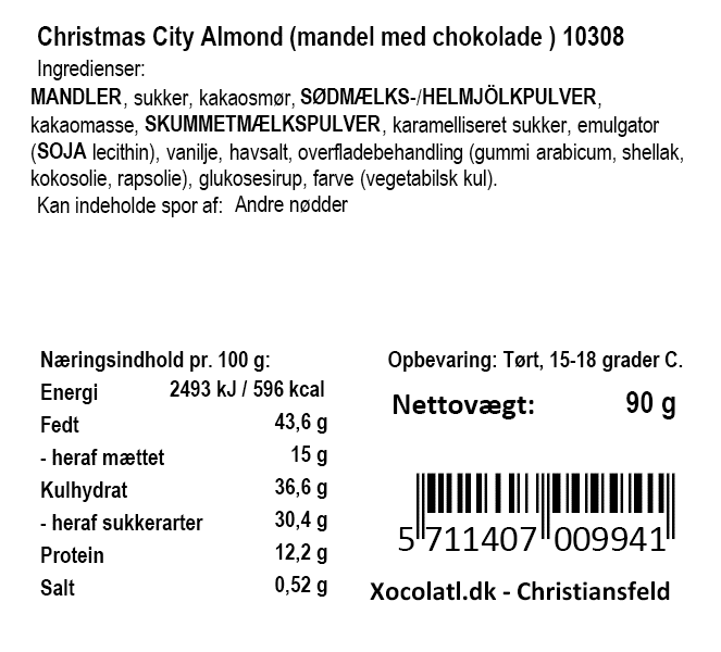 Christmas city almond / Xocolat fra Christiansfeld