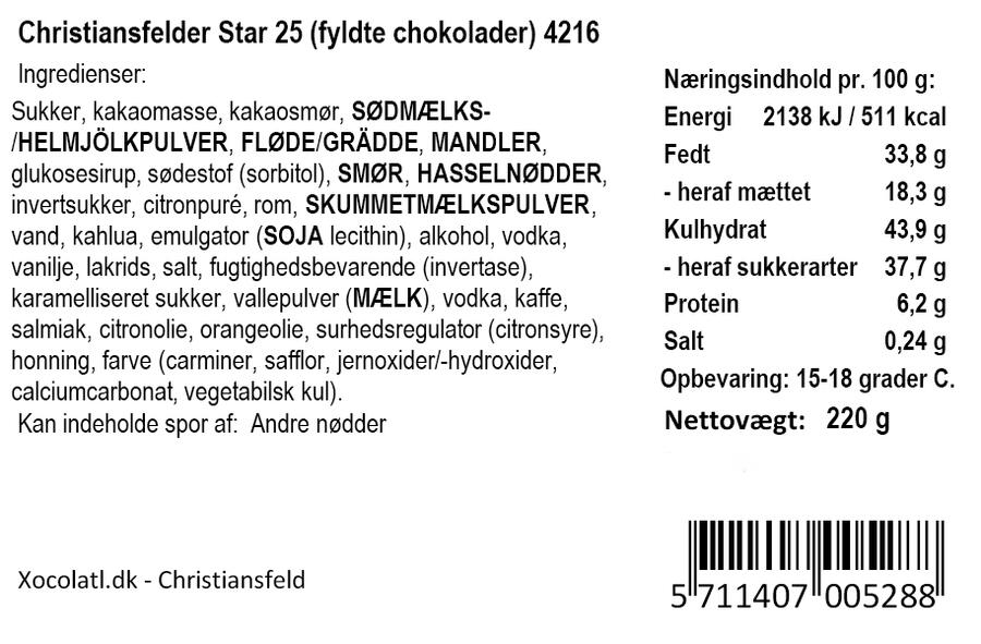 Christiansfelder star 25 / Xocolat fra Christiansfeld