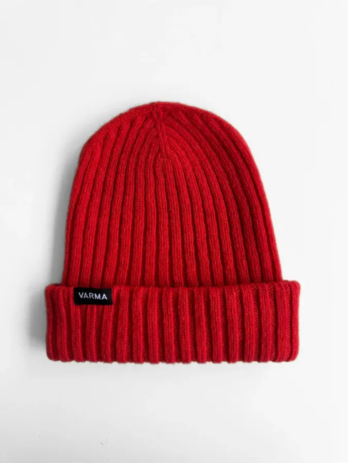 Strik huer / Blød Islandsk uld / Rød / VARMA