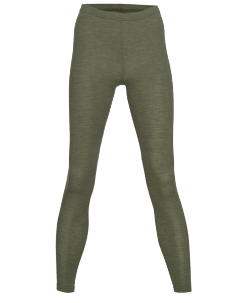 Dame leggings uld/silke, Engel Natur /Olive