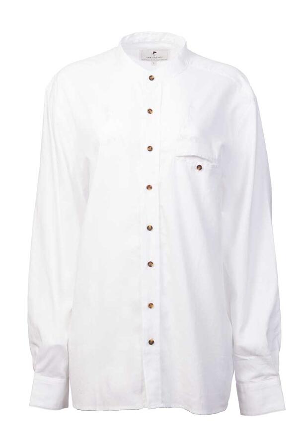 Klassisk Hør skjorte i bleget hvid/ Made in Ireland