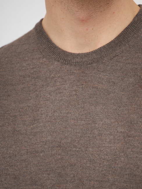 Pullover O Neck /100% Fine Merino Uld / Beige / Clipper