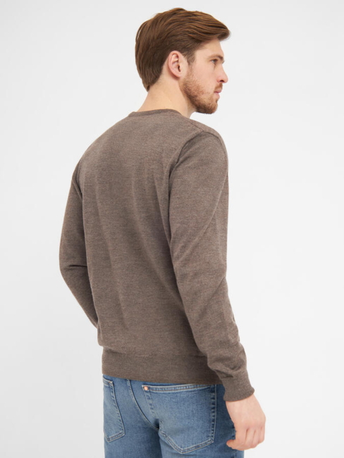 Pullover O Neck /100% Fine Merino Uld / Beige / Clipper