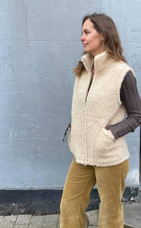 Merinould Vest - Unisex med lommer - Natur