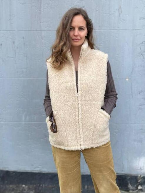 Merinould Vest - Unisex med lommer - Natur