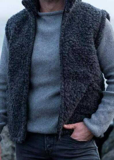 Merinould Vest - Unisex med lommer - Natur