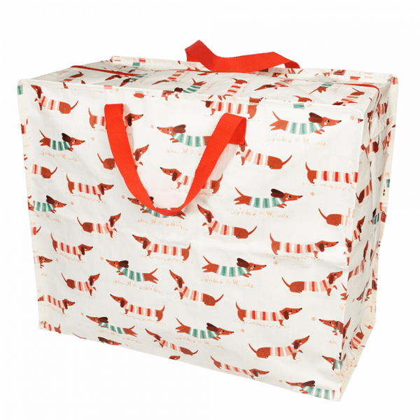 Opbevaringspose med gravhundemotiv – lavet af genbrugsplast