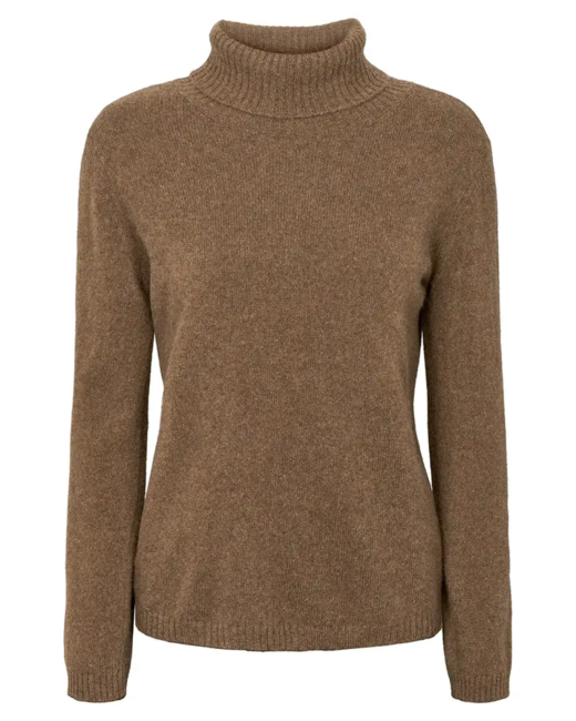 Apollon Turtle i cashmere og merino – lun luksus med høj hals - cacao