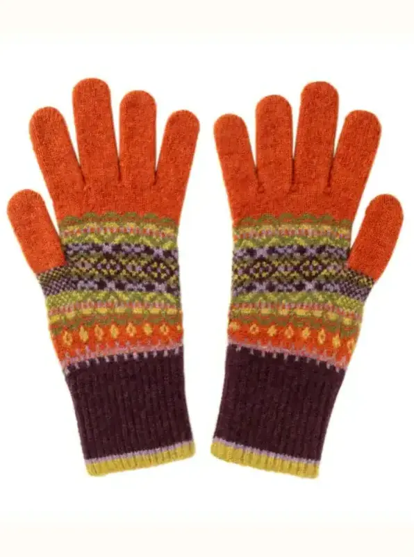 Éribe Alloa Gloves – Copperland | Fair Isle vanter i 100 % merinould