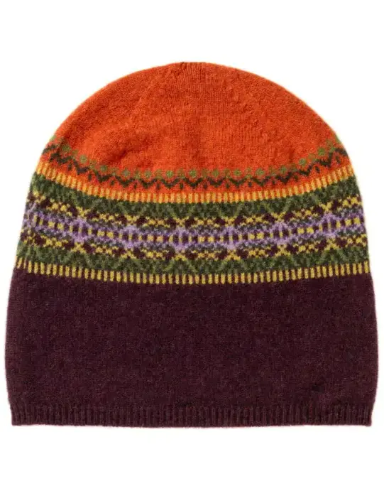 Éribe Alloa Beanie – Copperland | Fair Isle hue i 100 % merinould