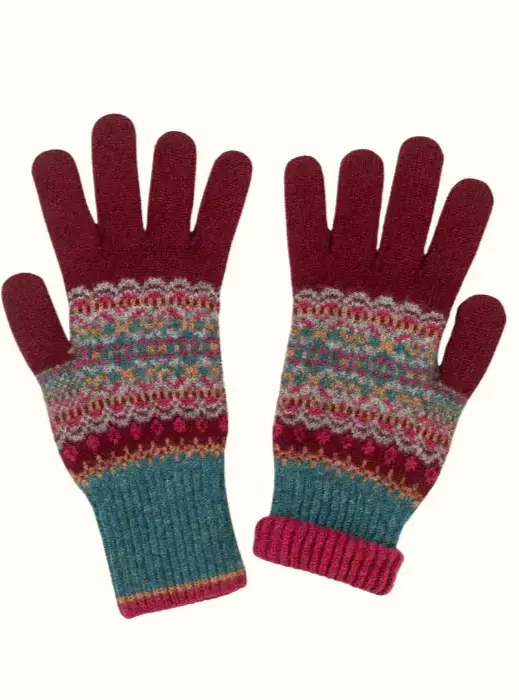 Éribe Alloa Gloves – Velvet | Fair Isle vanter i 100 % merinould
