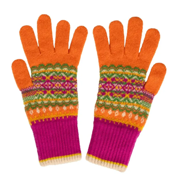 Éribe Alloa Gloves – Tulip | Fair Isle vanter i 100 % merinould
