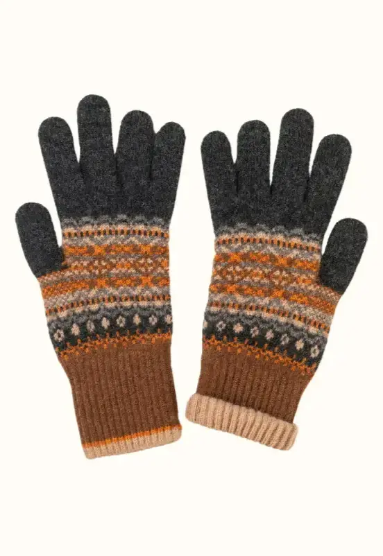 Éribe Alloa Gloves – Velvet | Fair Isle vanter i 100 % merinould