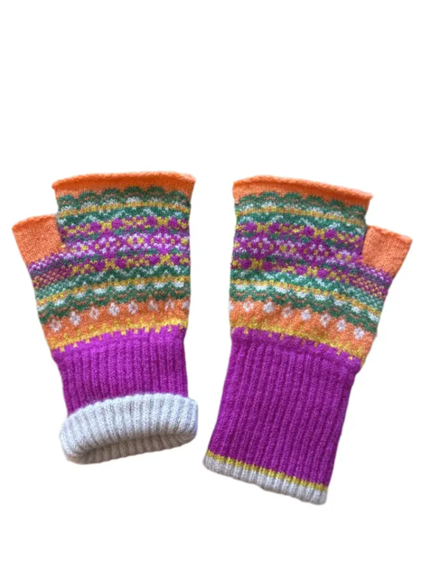 Éribe Alloa Open Mitt – Tulip  | Halvhandsker i 100 % merinould