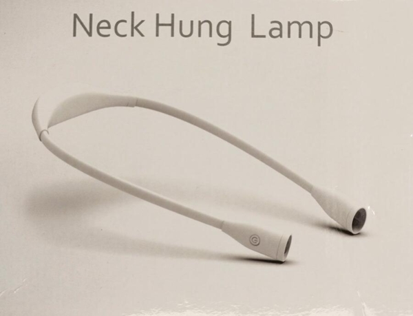 Nakkelampe med LED – genopladelig og justerbar i hvid