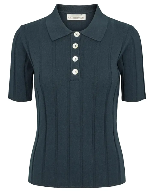 Gorridsen Victoria bluse i 100% Økologisk bomuld / Night blue