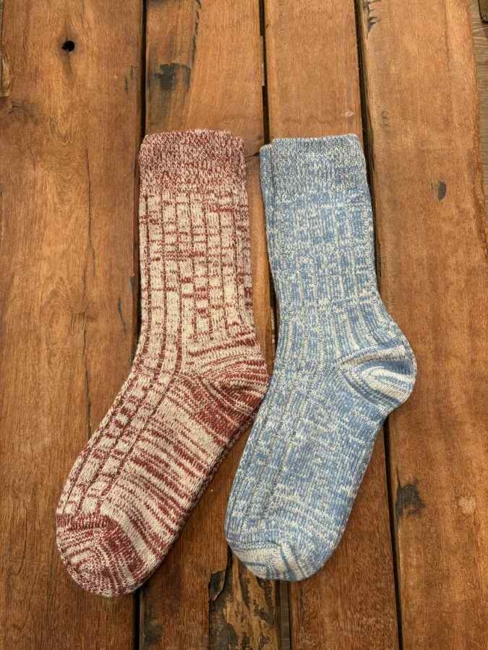 2 PAR GiftBox/ Ragsokker/ Str.36-41 / Blå + Bordeaux