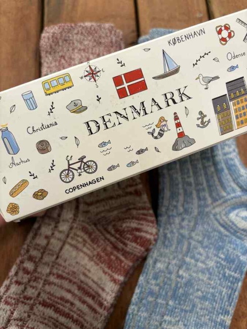 2 PAR GiftBox/ Ragsokker/ Str.36-41 / Blå + Bordeaux